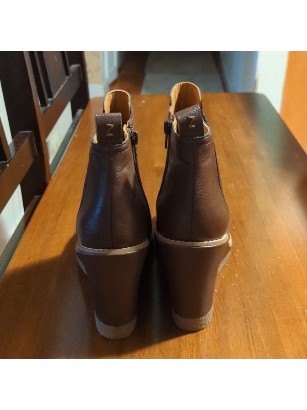 Zodiac Brown Wedge Ankle Boots Women's Size 10 - Picture 4 of 13
